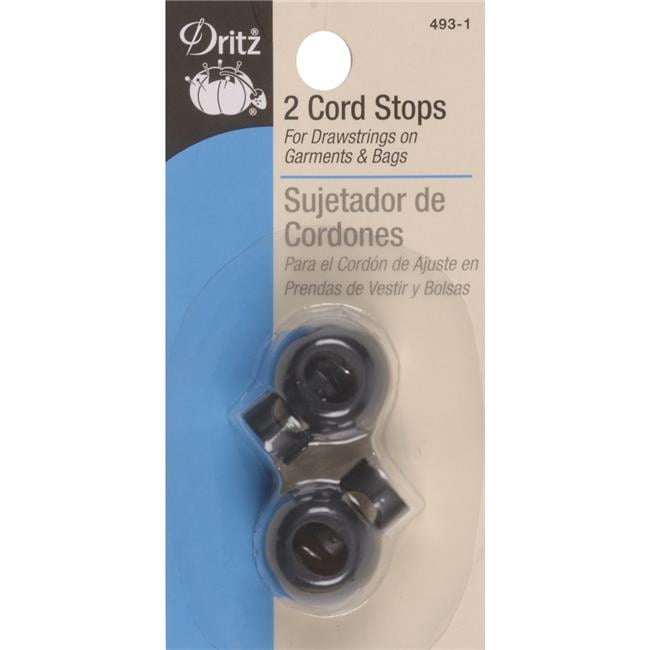 Black Dritz Round Cord Stops 2/Pkg
