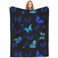 thumbnail image 1 of LHSHID Blue Butterfly Soft Warm Throw Blanket Lightweight Flannel Fleece Bed Blanket Gift for Girls Boys Men Women Chair Couch, 1 of 7