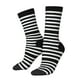 thumbnail image 1 of Balery Black And White Stripes Calcetas Largas con Estampado para Hombre y Mujer – Suaves y Transpirables, Talla Única (US 5-11), 1 of 6