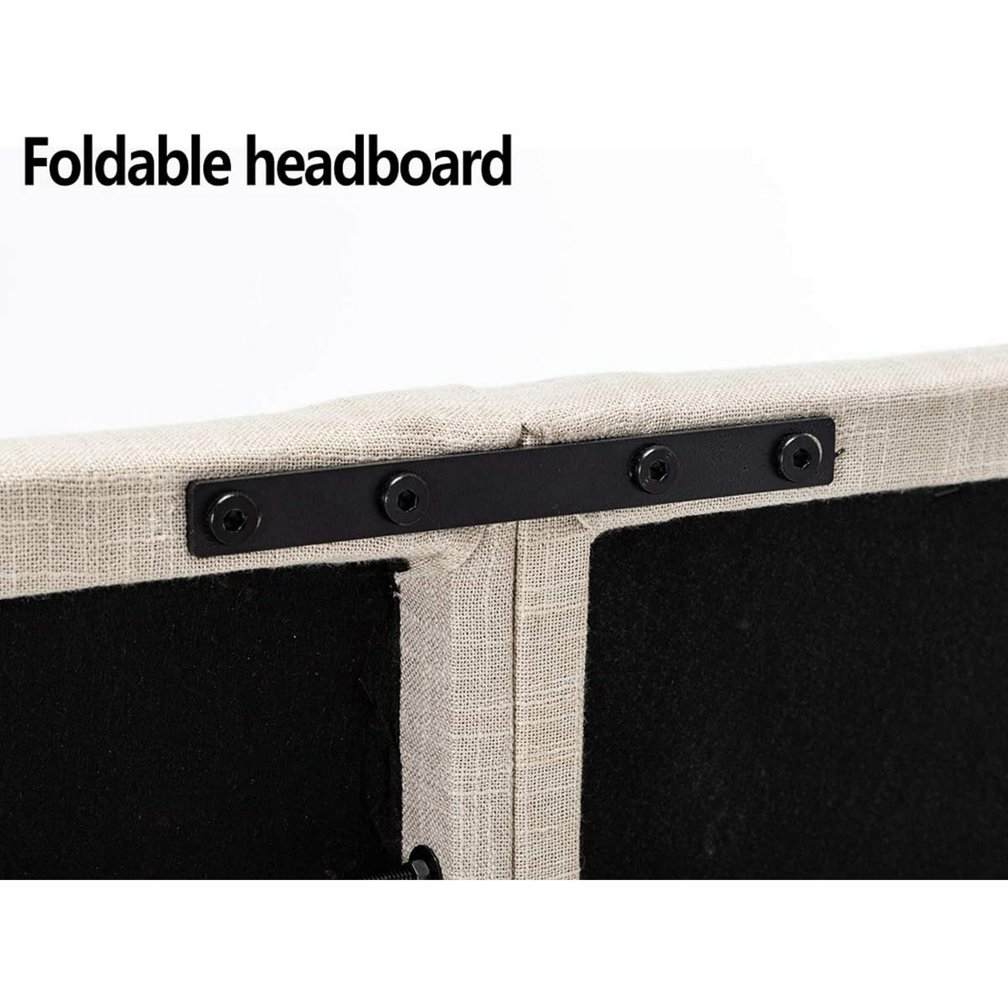 Andeworld Upholstered Headboard Queen Foldable Upholstered Headboard for Queen Bed Adjustable Height Oatmeal