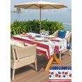 thumbnail image 5 of Outdoor Tablecloth with Umbrella Hole for Patio/Picnic/Party/Camping, Independence Day Waterproof Table Cloth Rectangle Table Cover Washable, American Flag Red Blue Flowers (54"x 80"), 5 of 9