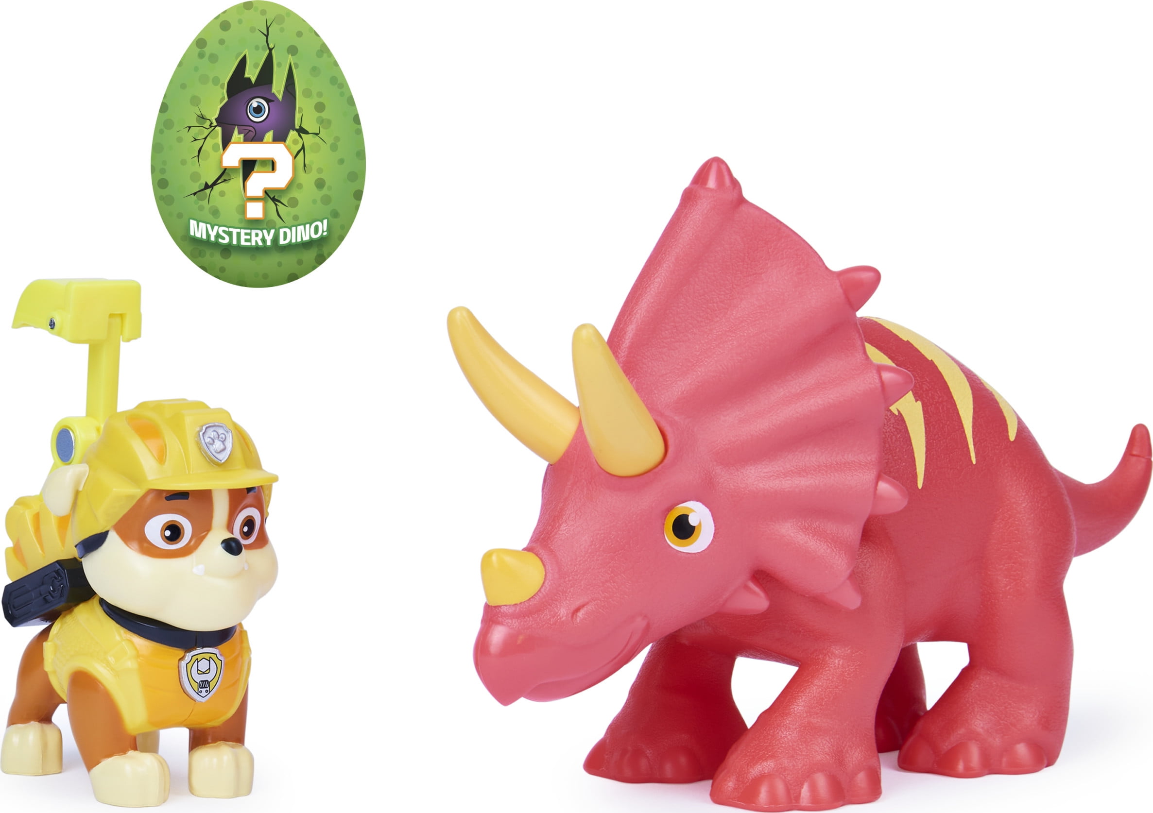 PAW Patrol Dino Rescue Rubble and Dinosaur Triceratops Action Figure Set