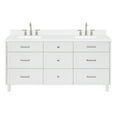 thumbnail image 6 of ARIEL Monroe 72 Inch Double Rectangle Sink Bathroom Vanity With Carrara White Quartz Countertop 1.5 Inch Edge In White, 6 of 8