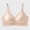 Khaki, variant on Women V Neck Vertical Ribbed Wireless Bra Thin Adjustable Straps Soft Molded Support Seamless Daily Basic Comfort Bra Khaki L