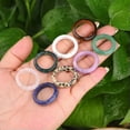 thumbnail image 6 of 6mm Natural Crystal Chalcedony Gemstone Ring Men Women Finger Circle Round Ring, 6 of 9