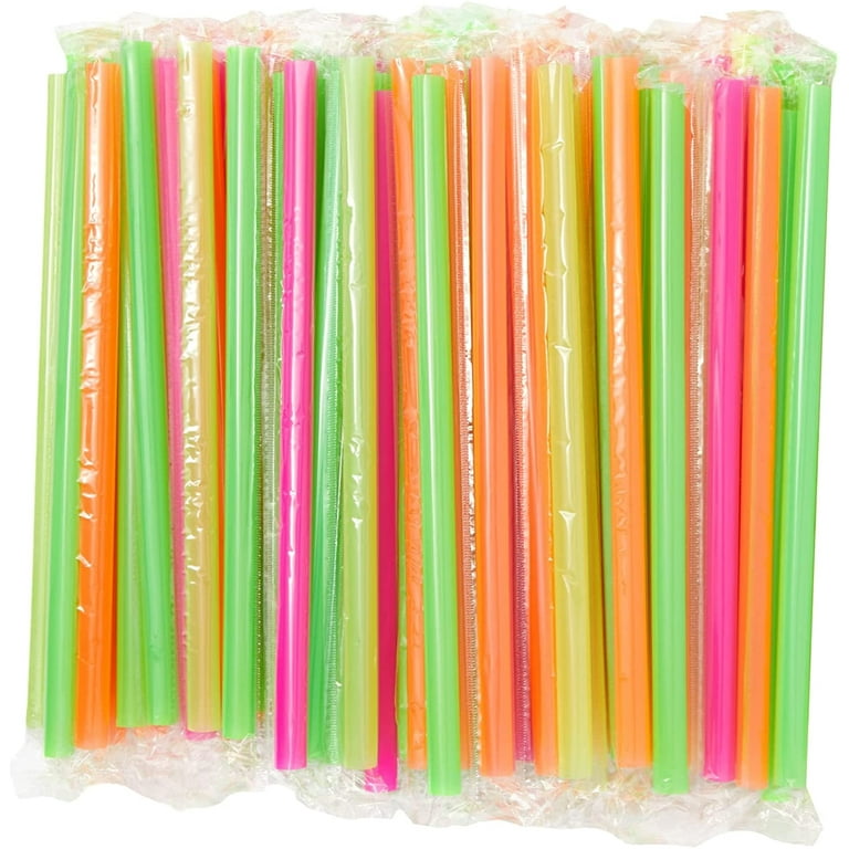 Boba Bamboo Fiber Straws, Individually Wrapped for Drinks, Bubble