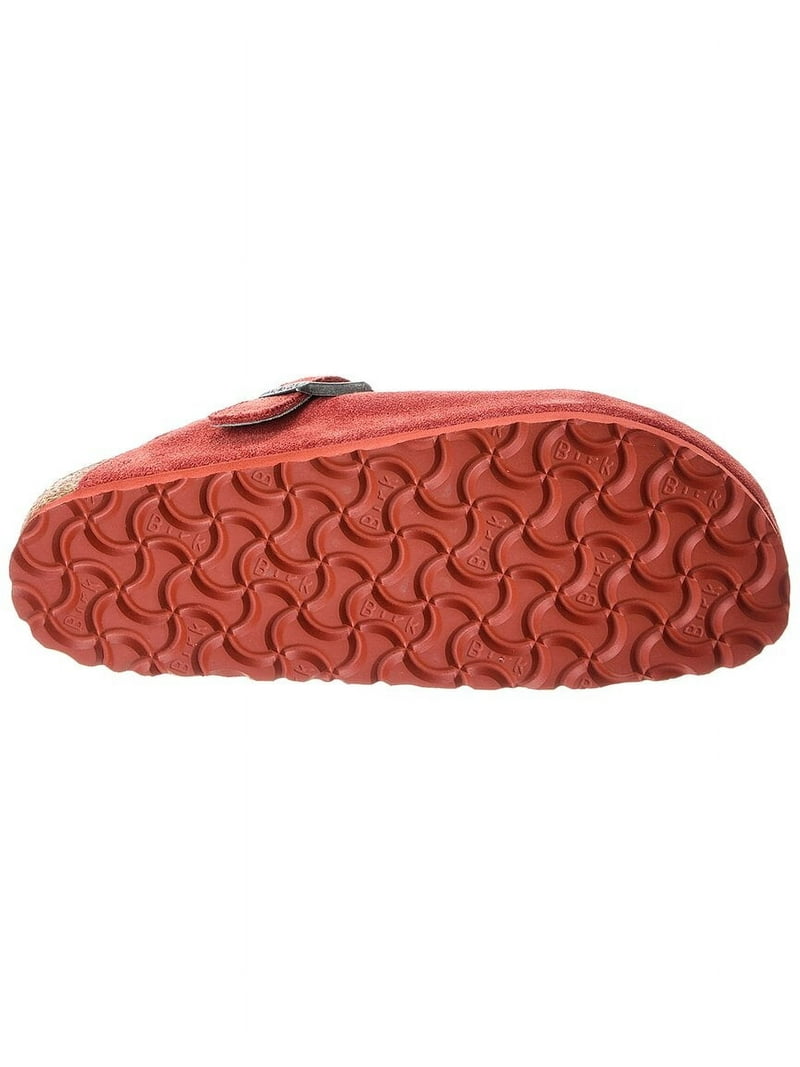 Birkenstock Boston VL Narrow Suede & Shearling Clog, 41, Red