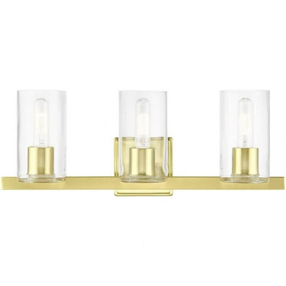 3 Light Bathroom Light in Contemporary Style-8.75 inches Tall and 22.5 inches Wide-Satin Brass Finish Bailey Street Home 218-Bel-4821669