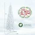 thumbnail image 4 of Costway 7FT Pre-Lit Hinged Pencil Christmas Tree White w/ 300 LED Lights & 8 Flash Modes, 4 of 10