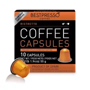Bestpresso Compatible Nespresso Pods Ristretto Blend 20 Capsules per Box 2092685