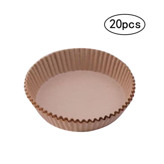 Round Air Fryer Disposable Paper Liners 20 Pack, 6.3in Non-Stick Parchment Basket Liners with 1.77in Raised Edge for Oven Microwave Steamer