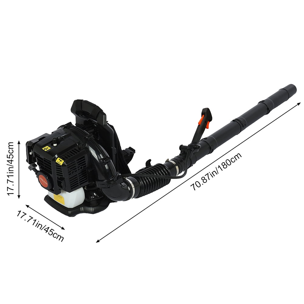 Fompes Gas Leaf Blower, 52cc 1.7HP 2-Cycle Backpack Leaf Blower, 550-CFM, 200-MPH Powerful Clearing Performance and Ergonomic Harness System