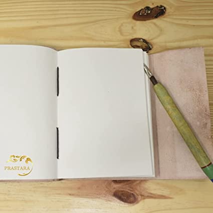 PRASTARA Leather Journal – Small Leather Journals – Vintage Leather Journal for Men & Women – Handmade Leather Notebook – Unlined paper Sketchbook Drawing Journal – 5 x 7 Inch – THE JOURNEY