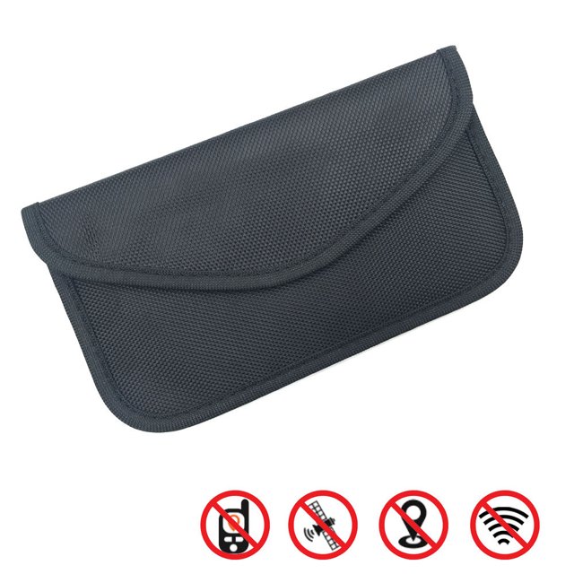 RFID Signal Blocking Bag ,RFID Credit Card Sleeves, Keyless Go Protection Car Key, Faraday Bag for Mobile Phone Radiation Protection Bag Wireless Key Shielding (Black)