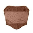 thumbnail image 6 of Elainilye Fashion Shapewear Tank Top Corset Top Sleeveless Strapless Bodyshaper Corset Tube Bandeau Summer Tops Vest,Brown, 6 of 9