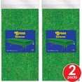 thumbnail image 3 of IPOHVUG 2 Piece Disposable Plastic Rectangular Grass Print Table Covers Tablecloth for Sports Football Theme Jungle Springtime Easter Party Supplies  54" x 108"  Green, 3 of 8
