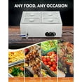 thumbnail image 6 of Wilprep 4 Pan Commercial Food Warmer for Parties Hotels Restaurants 1/4 Buffet Server and Warmer, 6 of 12