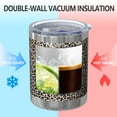 thumbnail image 2 of 12oz Tumblers Black and Tan Leopard Print Vacuum Insulated Stainless Steel Travel Tumbler Cups Mug with Lid and Straw for Beer,Coffee,Beverages with Cleaning Brush for Cold & Hot Drinks, 2 of 5