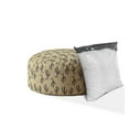 thumbnail image 2 of Indoor SAGUARO Blue/Taupe/Camel Tan Round Zipper Pouf - Cover Only - 24in dia x 20in tall 94332, 2 of 4