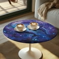 thumbnail image 2 of SEANATIVE Round Cocktail Tables Cover Stretchy Small Round Table Cloth 24 Inch Table Cap Elastic Fit Highboy Tablecloth for Cocktail Table, Dolphin Violet Blue Galaxy Butterfly, 2 of 7