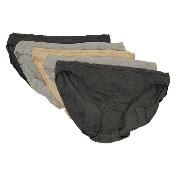 Felina Panties Sz L Ladies' Organic Cotton Stretch Bikini, 6-pack Multi