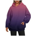 thumbnail image 2 of KEINXS Women‘s Fashion Daily Versatile Casual Crewneck Sweatshirts Long Sleeve Gradient Top Sweatshirts Light Purple M, 2 of 5