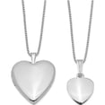 thumbnail image 1 of Sterling Silver Rhodium-Plated Polished/Satin Heart Locket & Pendant Set (18 X 19.6) Made In Hong Kong qls442set, 1 of 5