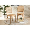 thumbnail image 3 of Baxton Studio Brown Woven Rattan and Wood 2-Piece Cane Dining Chair Set, 3 of 18