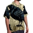 thumbnail image 2 of Crow Men's Short Sleeve Beach Shirts, Hawaiian Printed Button Down Summer Casual Unisex Men's Shirts, 2 of 6
