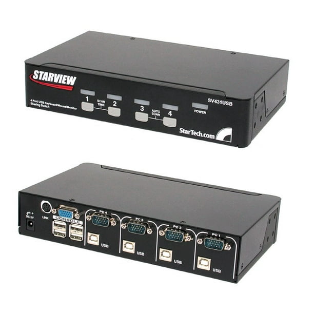 StarTech 4 Port Professional VGA USB KVM Switch with Hub