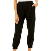 Prosecco Womens Solid Pull On Jogger Pants
