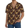 thumbnail image 3 of KLL Sunflowers with Skull and Hand Print Men's Shirt Short Sleeve Button Down Summer Cuba Beach Shirts- Large, 3 of 7