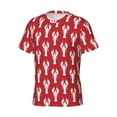 thumbnail image 5 of Vsdgher Cartoon Lobster Print Men's Dry Fit Mesh Athletic Shirts Moisture Wicking Tennis T-Shirt Tops, 5 of 9