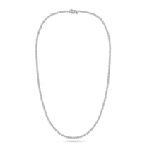 AFFY 3 Prong 2.5mm Tennis Necklace for Women, 14K White Gold Over Sterling Silver 5.50ctw Round Lab Created Moissanite Tennis Thin Necklace Chain Jewelry 16 inch