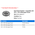 thumbnail image 2 of Dual Clutch Flywheel - Compatible with 2012 - 2015 Volkswagen Passat 2013 2014, 2 of 2
