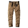 thumbnail image 2 of ENCCRWIN Men's Heavy-Duty Multi-Pocket Work Pants, Reinforced Knees, Comfortable Fit for Work, Hiking, and Casual Everyday Use,Earthy Yellow 34, 2 of 5