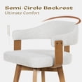 thumbnail image 5 of Joyyskill Swivel Bar Stools Set of 2, 26” Wood Counter Height Barstools with Curved Back, Mid Century Modern Linen Upholstered Bar Chairs, Dark Oak/beige, 5 of 6