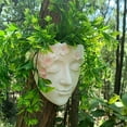 thumbnail image 4 of Sculptural Resin Hanging Face Planter, Wall Mounted Flower Pot for Outdoor Garden and Indoor Decoration, Unique Lightweight and Durable Design - White, 4 of 4