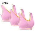 thumbnail image 5 of Lovskoo 3Pc Women's Sports Bra Lace Cami Bra Wireless Tank Top Bra Comfortable Everyday Bras For Women Leisure Pink, 5 of 8