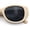 Ivory - Black, variant on SA106 Womens Thick Chunky Plastic Oversized Retro Cat Eye Sunglasses / All Beige