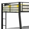 thumbnail image 4 of Horizontal Slatted Metal Full Over Queen Bunk Bed with 2 Ladders, Black, 4 of 5