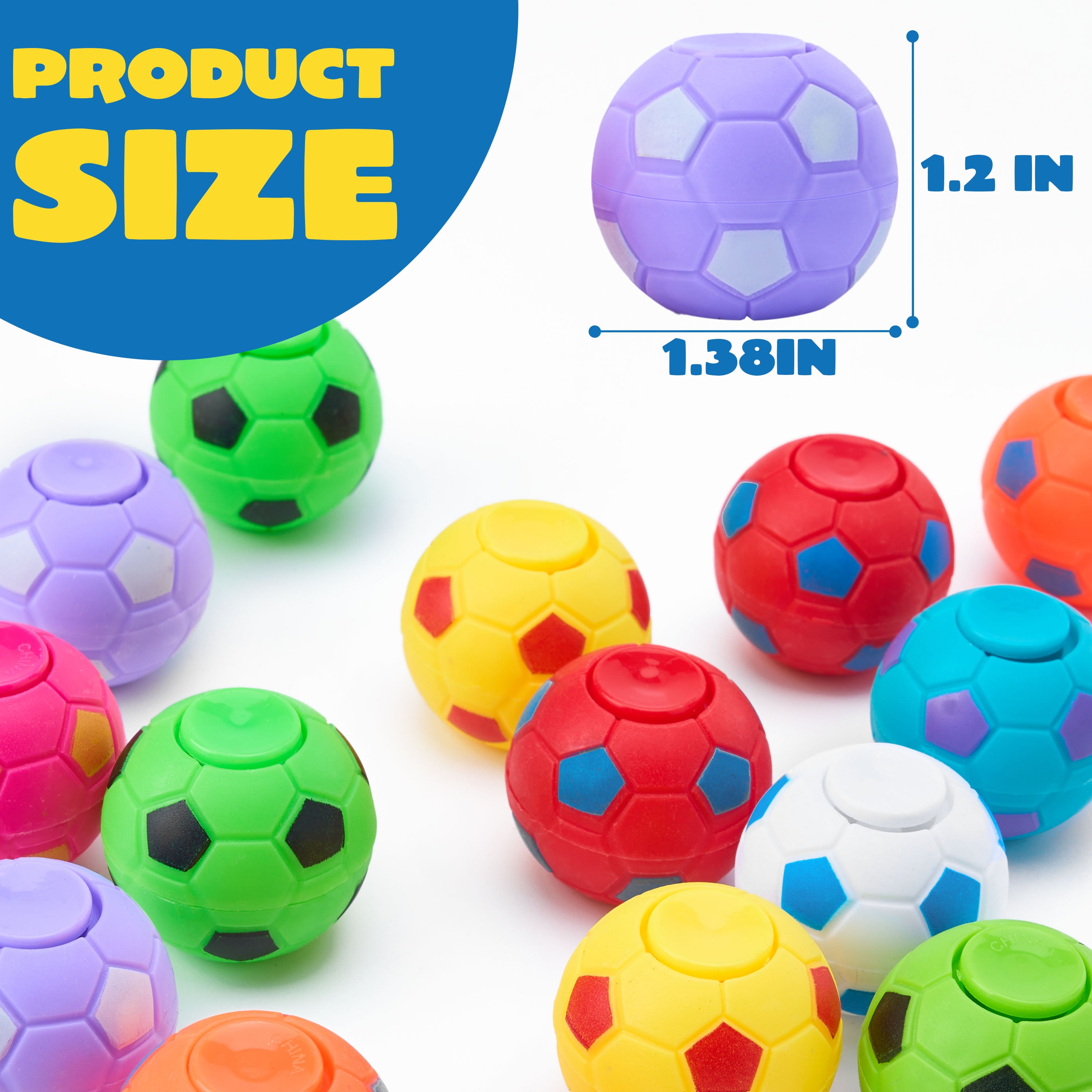 (4 pack) Joyfy 36 Pack Soccer Party Favors for Kids Fidget Spinners Balls Fidget Toys Bulk, Goodie Bags Stuffers, Treasure Box Toys for Classroom, School Reward