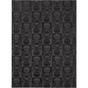 Garland Rug Skulls Black Indoor Area Rug, 5' x 7'