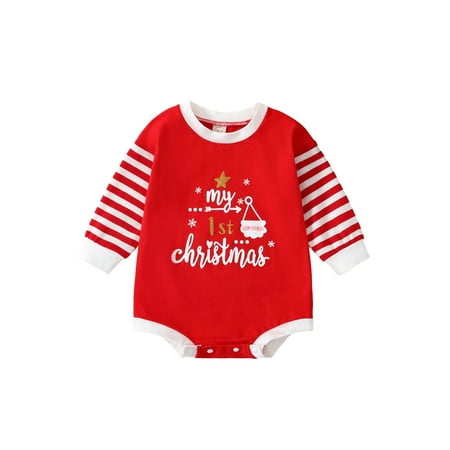 

Girl Boy Round Neck Cartoon Letters / Elk / Car / Tree Print Romper