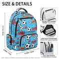 thumbnail image 5 of Kuiaobaty Soccer Ball Print Backpack for Boys 8-12 Rugby Print Bookbag with Multi Pockets Roomy Cool School Backpack Daypack for School, Blue, 5 of 7