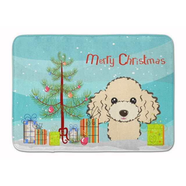 Carolines Treasures BB1630RUG Christmas Tree & Buff Poodle Tapis en Mousse à Mémoire de Forme Lavable en Machine