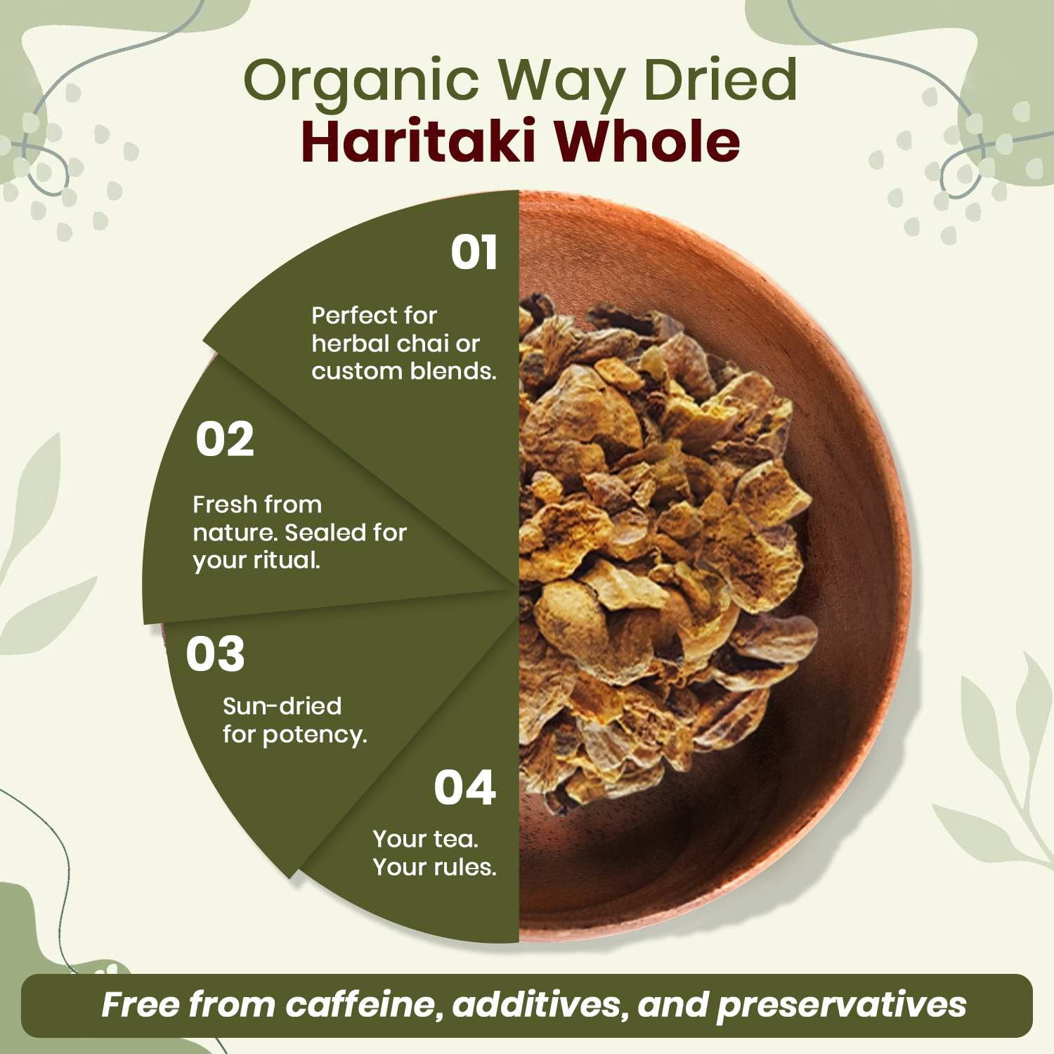 Organic Way Haritaki Whole Herbal Supplements Kosher, USDA Certified Organic, Non-GMO, Gluten-Free, 4 oz