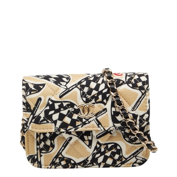 Pre-Owned CHANEL Matelasse Coco Mark Checkered Flag Motif Mini Chain Shoulder Bag, Crossbody,...