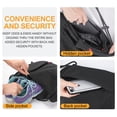 thumbnail image 6 of OHMY FIT - Water Resistant Drawstring Backpack, Gymsack with Anti-Theft Zipper Pockets, Expandable from 20 L to 30 L with Rolled Top Cover, Perfect for Men Women Gym Yoga Sports Shopping(Black, 30L), 6 of 11