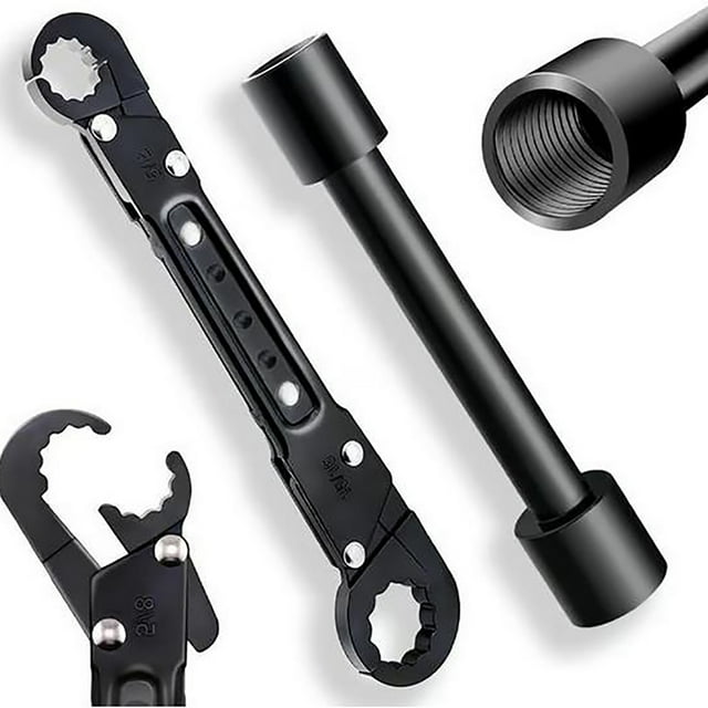 Oefntac Clé de Plomberie Clé de Réparation de Plomberie Clé à Double Tête pour Tuyau Clé pour Robinet Clé à Double Tête pour Pneu Clé pour Douille de Réparation Auto Clé d'Arrêt